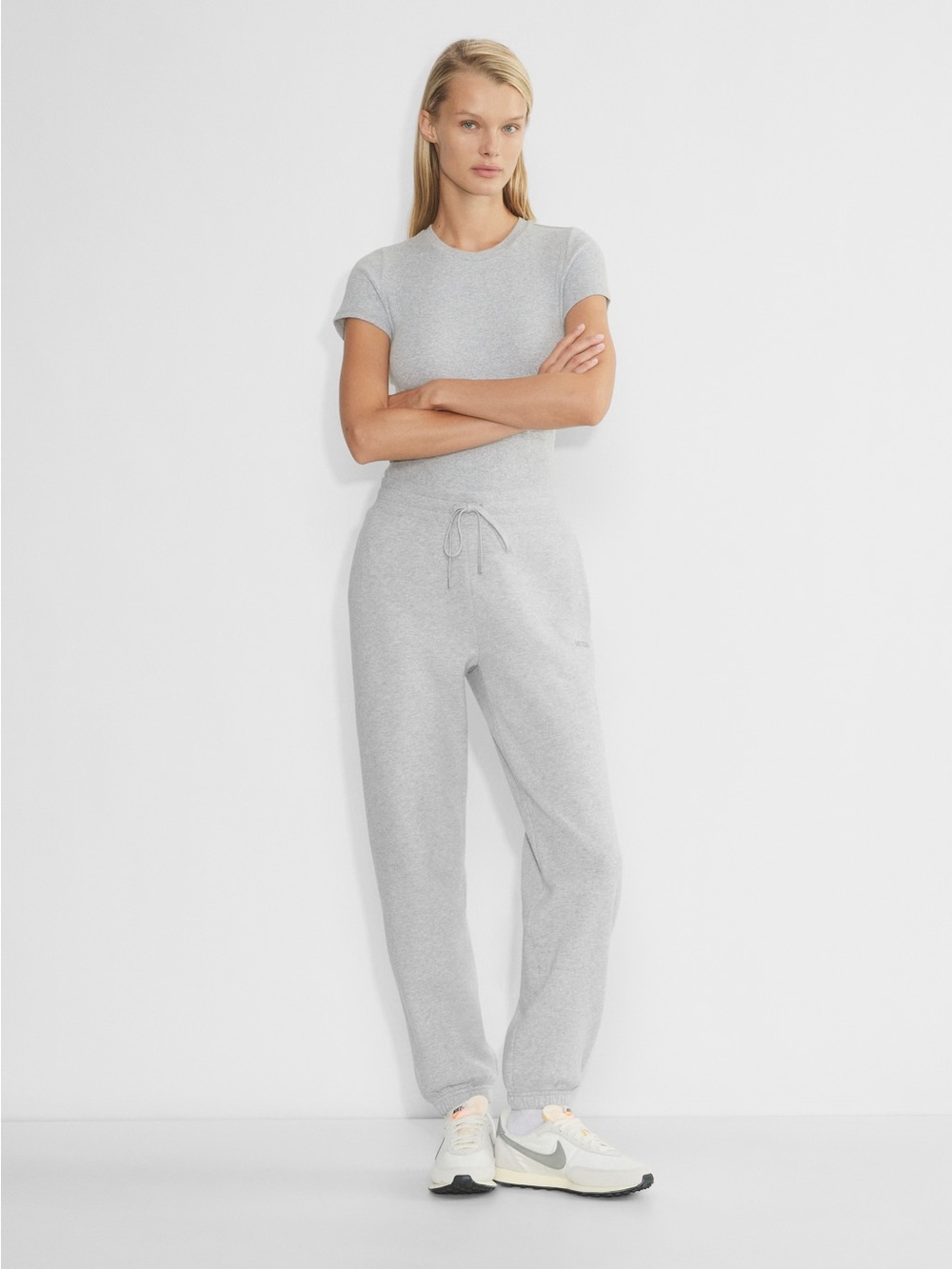 Aritzia Heather Grey Short-Sleeve Jumpsuit Jogger